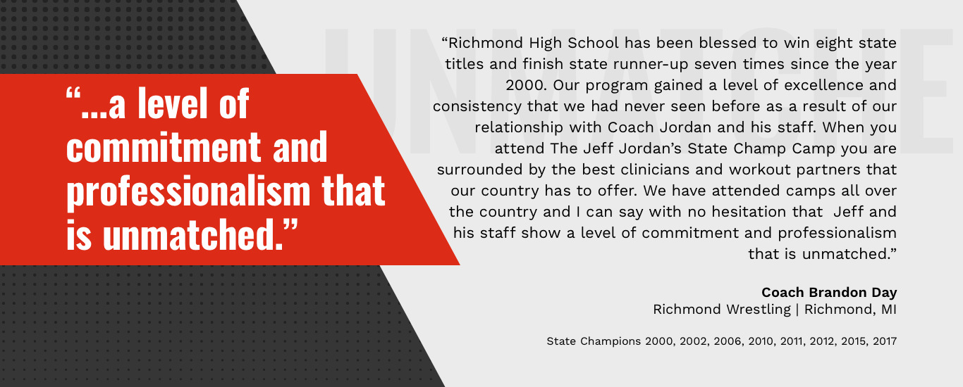 CoachBrandondDay jeff jordan wrestling camp testimonial